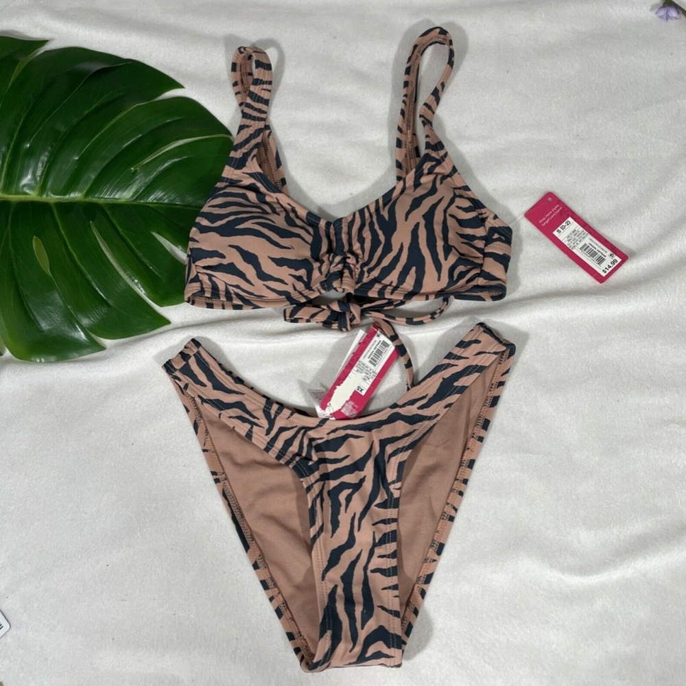 NWT Xhilaration Lace-Up Bralette Top ( Small ) Cheeky Bikini Bottom ( XS ) - Picture 2 of 12